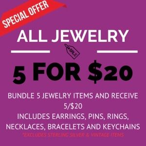 5 for $20 Jewelry Sale! Limited Time. While supplies last!